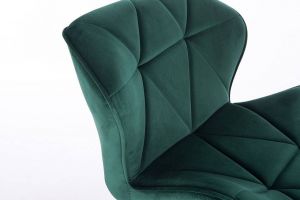Židle MILANO VELUR na černé podstavě s kolečky - zelená