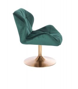 Kosmetická židle MILANO VELUR na zlatém talíři - zelená