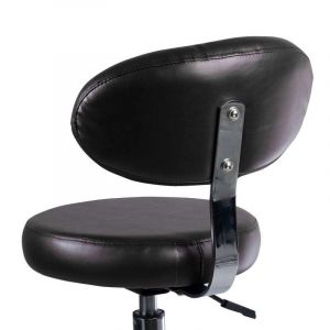 Židle BERN s opěrátkem na stříbrné základně s kolečky - černá