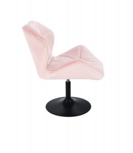 Židle MILANO VELUR na černém talíři - světle růžová