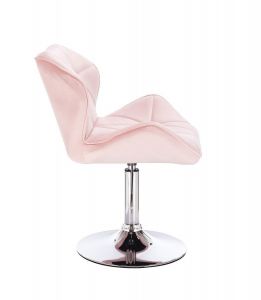 Židle MILANO VELUR na stříbrném talíři - světle růžová