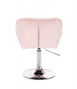 Židle MILANO VELUR na stříbrném talíři - světle růžová