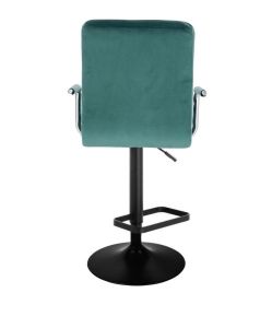 Barová židle VERONA VELUR na černém talíři - zelená