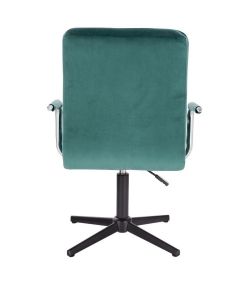 Kosmetická židle VERONA VELUR na černém kříži - zelená