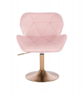 Židle MILANO VELUR na zlatém talíři - světle růžová