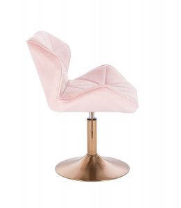 Židle MILANO VELUR na zlatém talíři - světle růžová
