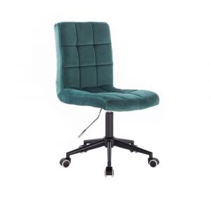  Židle TOLEDO VELUR na černé podstavě s kolečky - zelená
