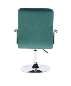 Židle VERONA VELUR na stříbrném talíři - zelená