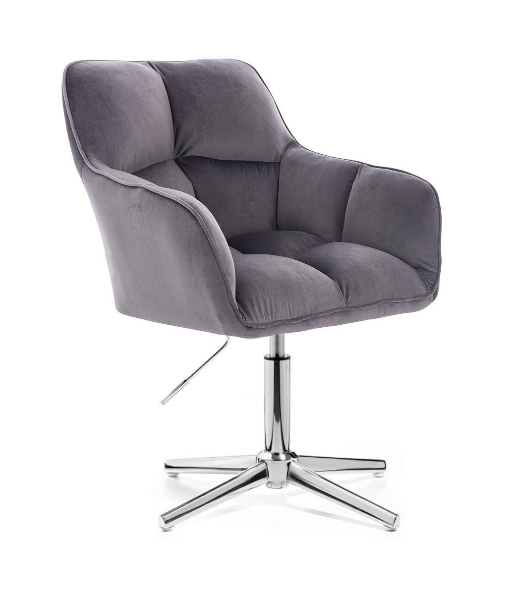 Nabízíme široký sortiment židlí a křesel, herní ži Křeslo AMALFI VELUR na stříbrném kříži - tmavě šedé LuxuryForm