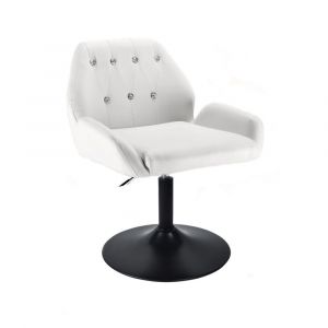 Kosmetická židle LION na černém talíři - bílá