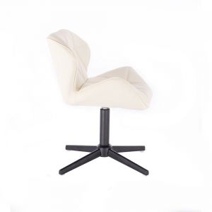 Kosmetická židle MILANO na černém kříži - bílá