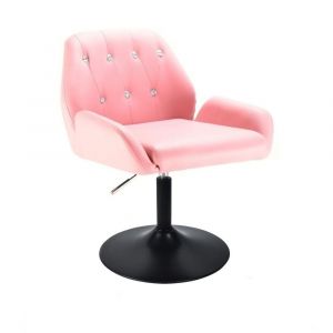 Židle LION na černém talíři - růžová
