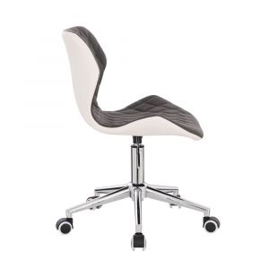  Židle MATRIX na stříbrné podstavě s kolečky - šedo bílá