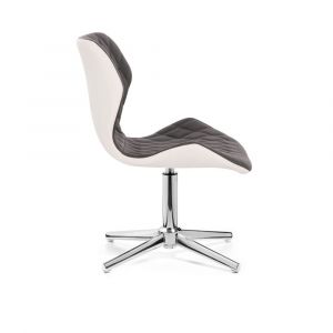 Židle MATRIX na stříbrném kříži - šedo bílá