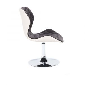 Židle MATRIX na stříbrném talíři - černo bílá