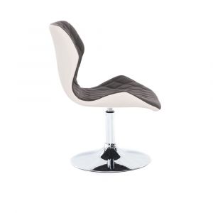 Židle METRIX na stříbrném talíři - šedo bílá
