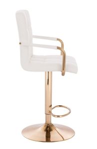 Barová židle VERONA GOLD na zlatém talíři - bílá