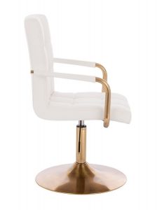 Židle VERONA GOLD na zlatém talíři - bílá