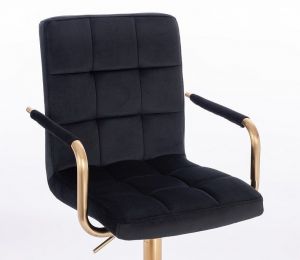 Židle VERONA GOLD VELUR na černé podstavě s kolečky - černá