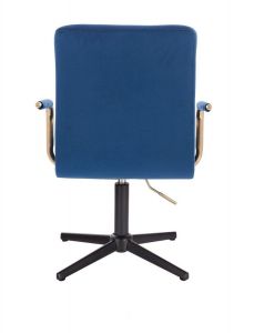 Židle VERONA GOLD VELUR na černém kříži - modrá