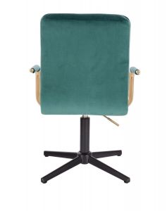 Kosmetická židle VERONA GOLD VELUR na černém kříži - zelená
