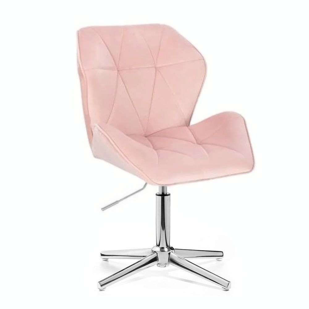  Židle MILANO MAX VELUR na stříbrném kříži - světle růžová