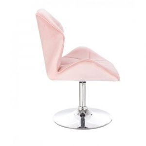 Židle MILANO MAX VELUR na stříbrném talíři - světle růžová