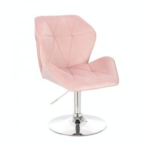 Židle MILANO MAX VELUR na stříbrném talíři - světle růžová