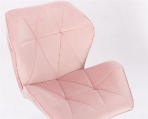 Židle MILANO MAX VELUR na zlaté podstavě s kolečky - světle růžová