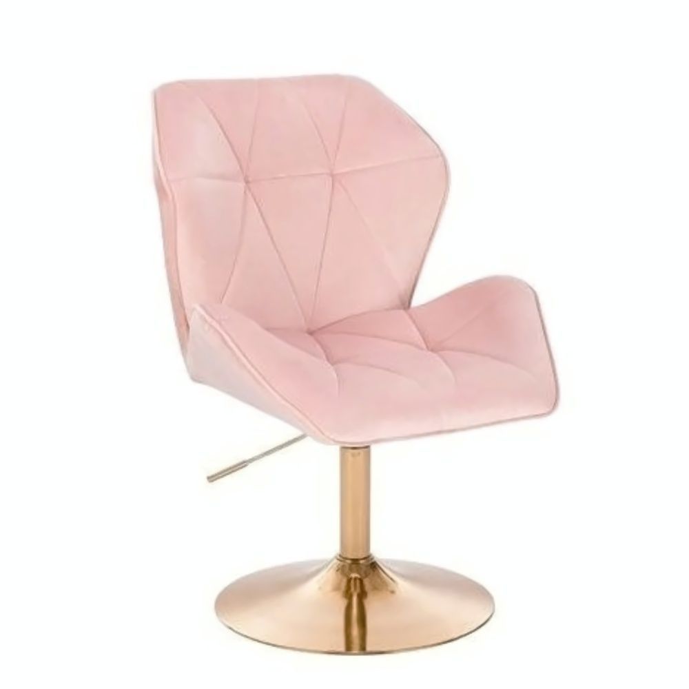 Židle MILANO MAX VELUR na zlatém talíři - světle růžová