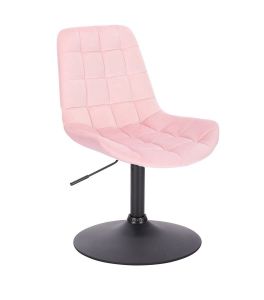 Židle PARIS VELUR na černém talíři - světle růžová
