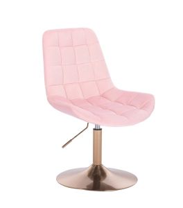 Židle PARIS VELUR na zlatém talíři - světle růžová