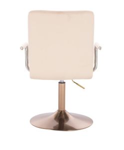 Kosmetická židle VERONA VELUR na zlatém talíři - krémová