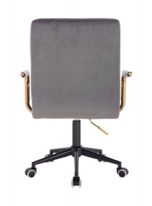 Židle VERONA GOLD VELUR na černé podstavě s kolečky - tmavě šedá