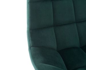 Židle PARIS VELUR na zlaté podstavě s kolečky - zelená