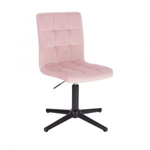Kosmetická židle TOLEDO VELUR na černém kříži - růžová