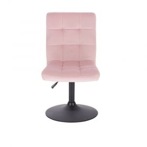 Kosmetická židle TOLEDO VELUR na černém talíři - růžová