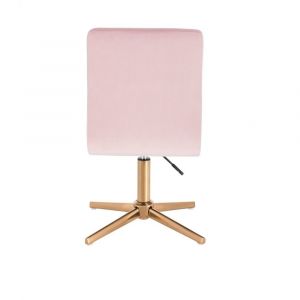 Kosmetická židle TOLEDO VELUR na zlatém kříži - růžová