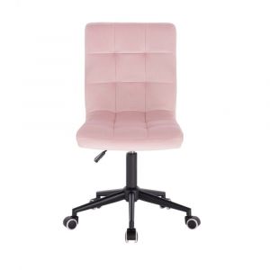 Židle TOLEDO VELUR na černé podstavě s kolečky - růžová