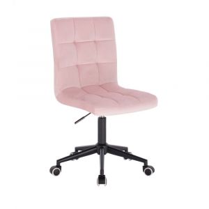 Židle TOLEDO VELUR na černé podstavě s kolečky - růžová