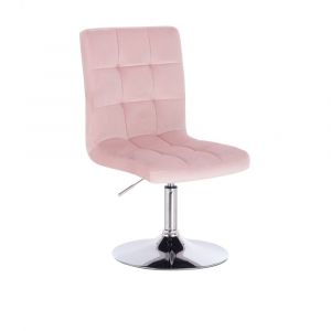 Židle TOLEDO VELUR na stříbrném talíři - růžová