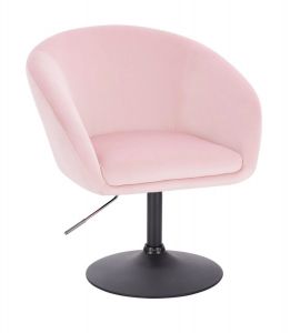 Židle VENICE VELUR na černém talíři - růžová