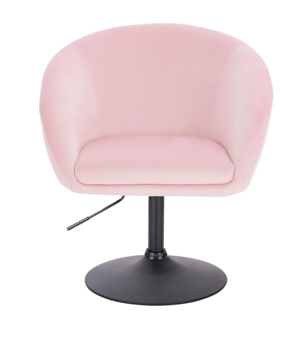 Židle VENICE VELUR na černém talíři - růžová