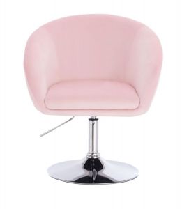  Židle VENICE VELUR na stříbrném talíři - růžová