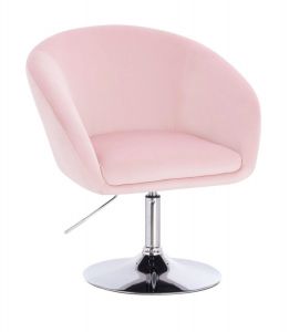  Židle VENICE VELUR na stříbrném talíři - růžová
