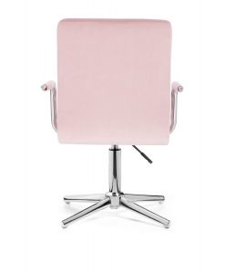 Židle VERONA VELUR na stříbrném kříži - růžová