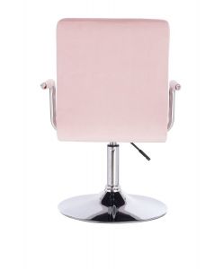 Židle VERONA VELUR na stříbrném talíři - růžová