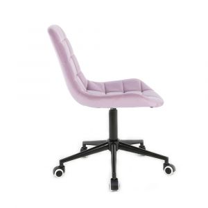 Židle PARIS VELUR na černé základně s kolečky - fialový vřes
