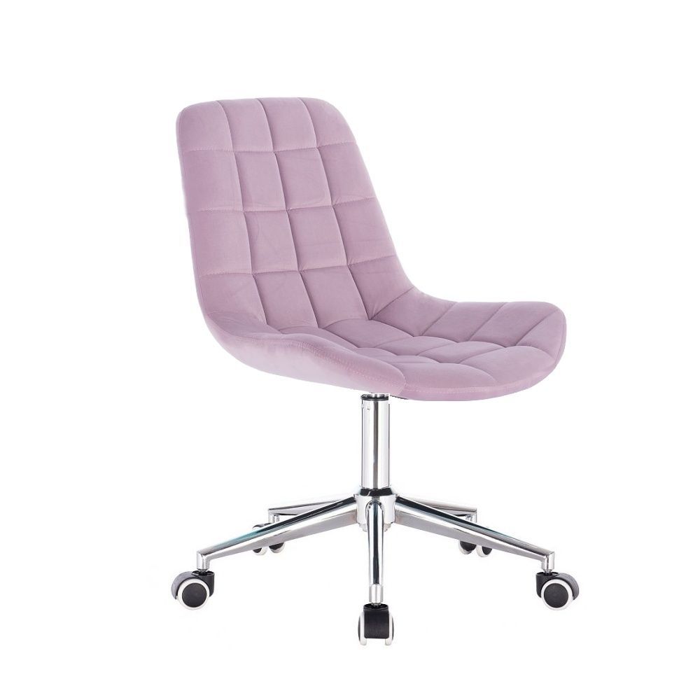 Židle PARIS VELUR na stříbrné základně s koly - fialový vřes