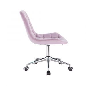 Židle PARIS VELUR na stříbrné základně s koly - fialový vřes